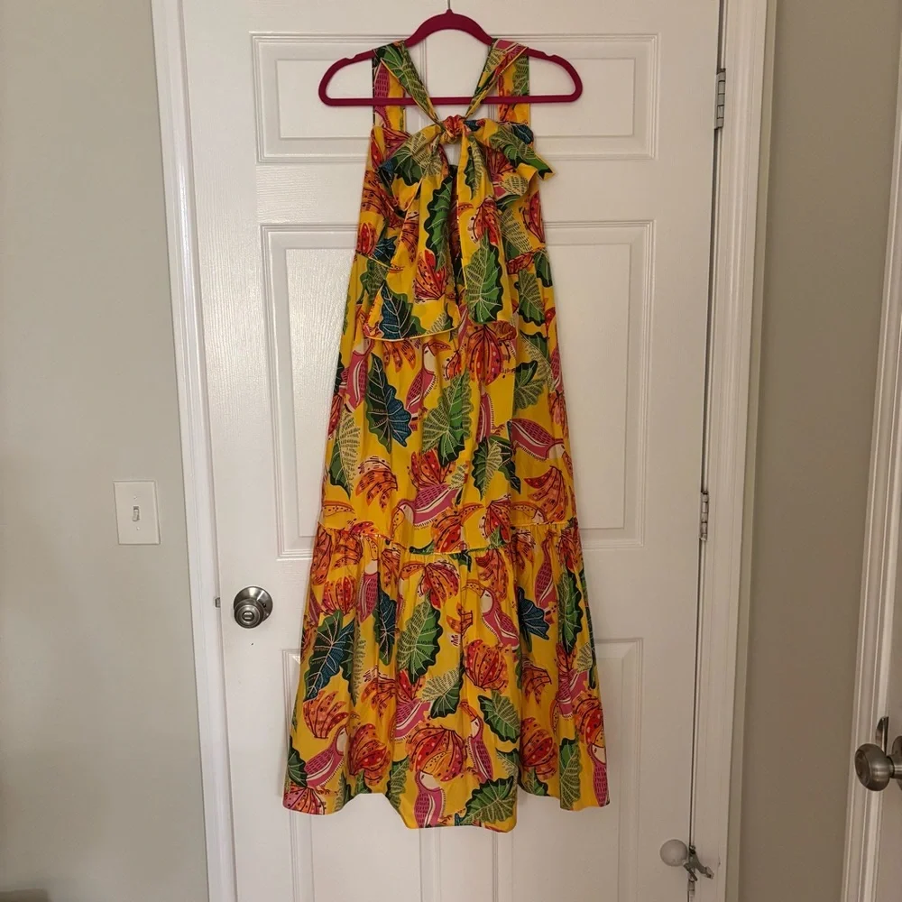 NWT Farm Rio Yellow Beaks and Bananas Maxi Dress Size Medium - Picture 9 of 9